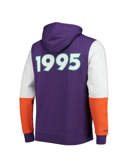 Men's Mitchell & Ness Purple NBA Hardwood Classics 1995 All-Star Game Colorblock Fusion Pullover Hoodie