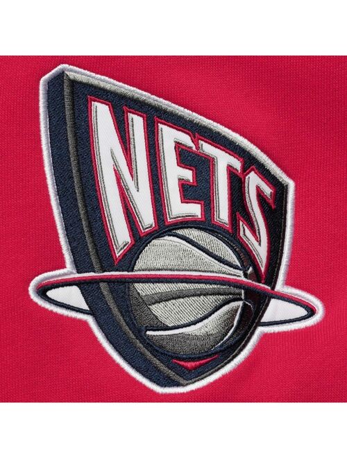 Men's Mitchell & Ness Navy New Jersey Nets Hardwood Classics Colorblock Pullover Hoodie