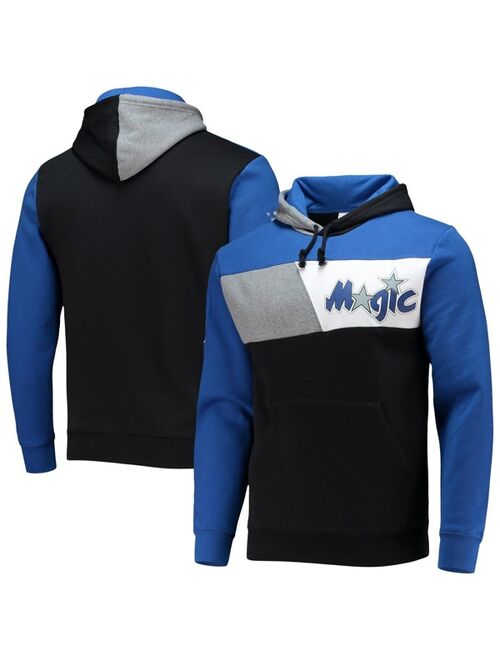 Men's Mitchell & Ness Black Orlando Magic Hardwood Classics Colorblock Pullover Hoodie