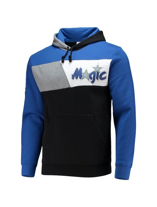 Men's Mitchell & Ness Black Orlando Magic Hardwood Classics Colorblock Pullover Hoodie