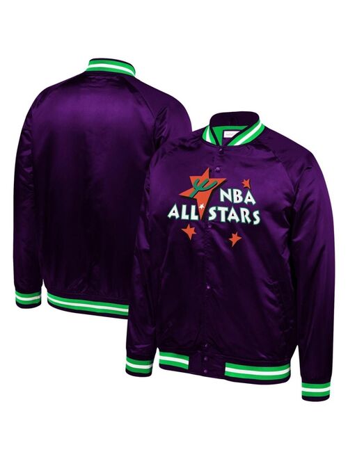 Men's Mitchell & Ness Purple 1995 NBA All-Star Game Lightweight Satin Full-Snap Jacket