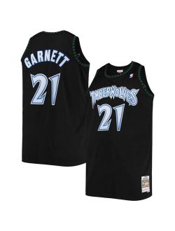 Kevin Garnett Black Minnesota Timberwolves Big and Tall Hardwood Classics Jersey