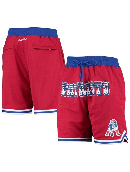 Men's Mitchell & Ness Red New England Patriots Just Don Gold Rush Shorts