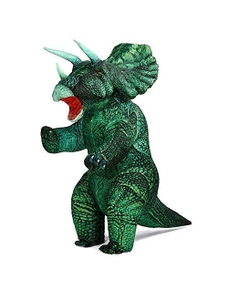 Mxosum The Original Inflatable Dinosaur Costume Triceratops Halloween Costume for Adult Funny Blow up Dino Costume Suit