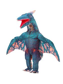 Mxosum Inflatable Pterodactyl Costume for Adult Dinosaur Blow up Costume Party Dress up Funny Dino Halloween Costume