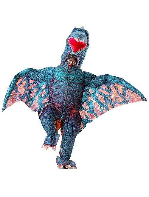 Mxosum Inflatable Pterodactyl Costume for Adult Dinosaur Blow up Costume Party Dress up Funny Dino Halloween Costume