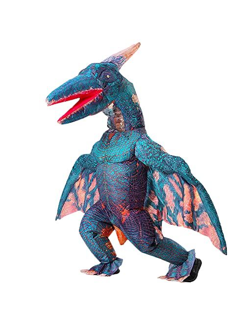 Mxosum Inflatable Pterodactyl Costume for Adult Dinosaur Blow up Costume Party Dress up Funny Dino Halloween Costume