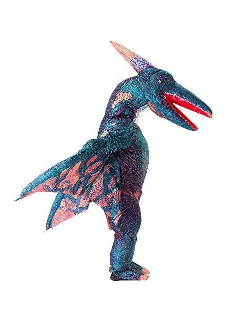 Mxosum Inflatable Pterodactyl Costume for Adult Dinosaur Blow up Costume Party Dress up Funny Dino Halloween Costume