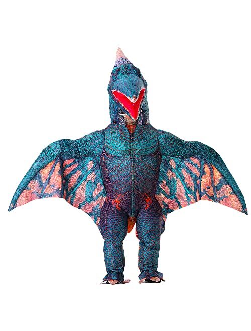 Mxosum Inflatable Pterodactyl Costume for Adult Dinosaur Blow up Costume Party Dress up Funny Dino Halloween Costume