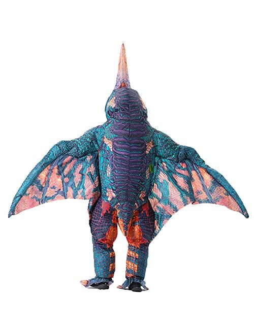 Mxosum Inflatable Pterodactyl Costume for Adult Dinosaur Blow up Costume Party Dress up Funny Dino Halloween Costume