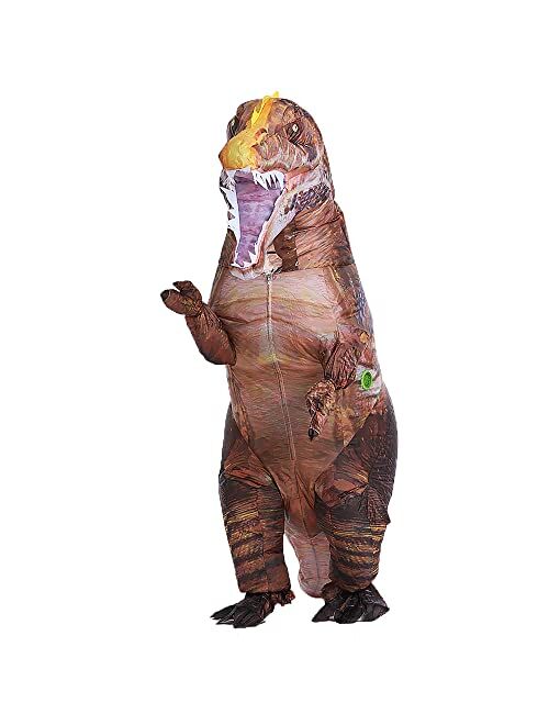 Mxosum Inflatable Dinosaur Costume for Adults Blow-up Spinosaurus Dino Costume Funny Halloween Party Cosplay Costume