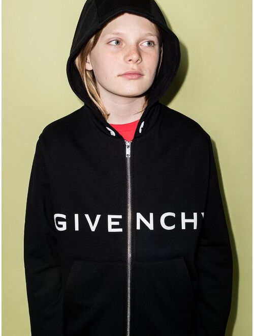 Givenchy Kids logo-print zip-up hoodie