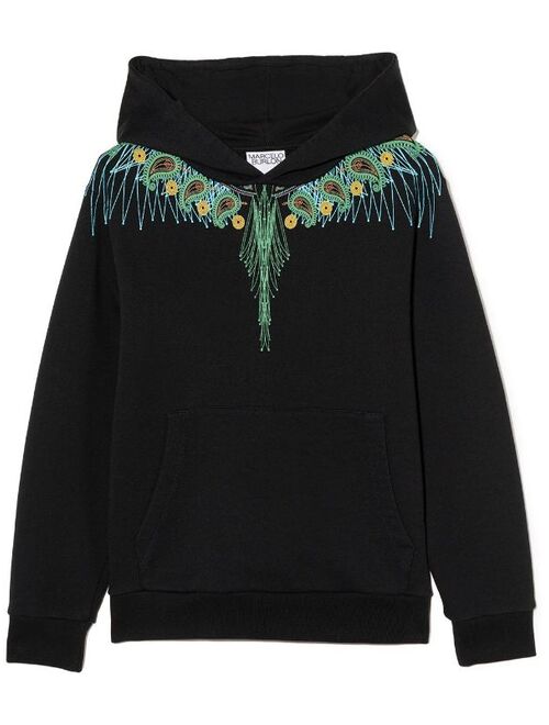 Marcelo Burlon County Of Milan Kids Wings-print cotton-blend hoodie