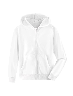 UNIFACO Hoodies for Boys Girls Zip Up Hooded Kids Fashion Sweatshirts Lightweight Jacket for 6-14 Years