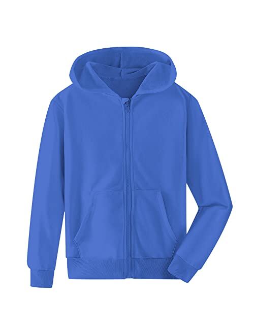 UNIFACO Hoodies for Boys Girls Zip Up Hooded Kids Fashion Sweatshirts Lightweight Jacket for 6-14 Years