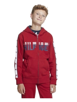 Little Boys Flag Tape Zip-Up Hoodie