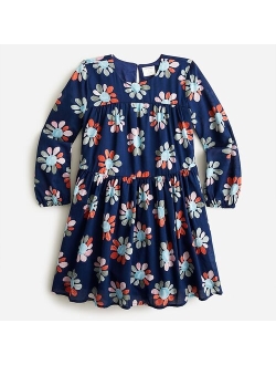 Girls' long-sleeve dress in floral