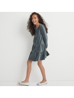 Girls' tiered corduroy dress