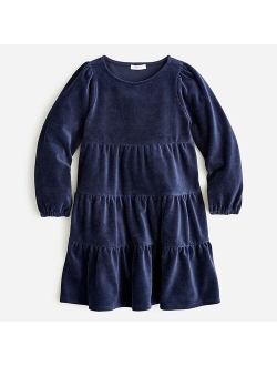 Girls' tiered corduroy dress