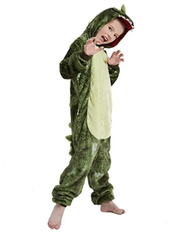 CALANTA Kids Dinosaur Onesie T-Rex Dragon Animal Costume Girls Pajamas Boys One Piece Cosplay Halloween Christmas