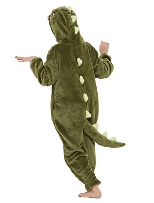 CALANTA Kids Dinosaur Onesie T-Rex Dragon Animal Costume Girls Pajamas Boys One Piece Cosplay Halloween Christmas