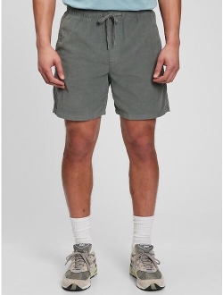 Corduroy Solid E-Waist Drawstring Shorts