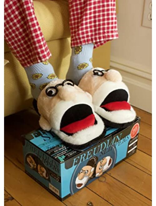 The Unemployed Philosophers Guild Freudian Slippers - Comfy Plush Slip - On Footwear - Size