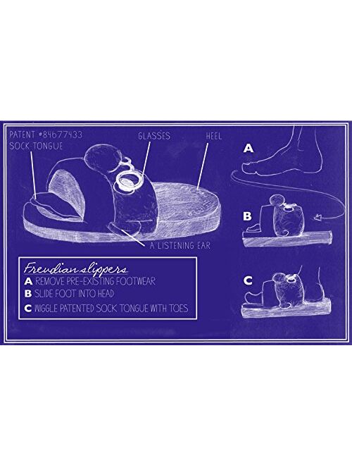 The Unemployed Philosophers Guild Freudian Slippers - Comfy Plush Slip - On Footwear - Size