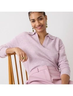 Collared V-neck sweater in Supersoft yarn