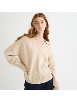 Collared V-neck sweater in Supersoft yarn