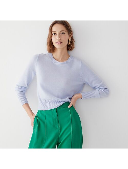 J.Crew Cropped cashmere crewneck sweater in zebra stripe