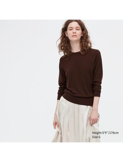 UNIQLO Extra Fine Merino Crew Neck Long-Sleeve Sweater