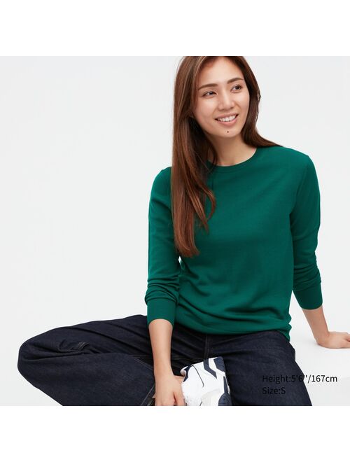 UNIQLO Extra Fine Merino Crew Neck Long-Sleeve Sweater