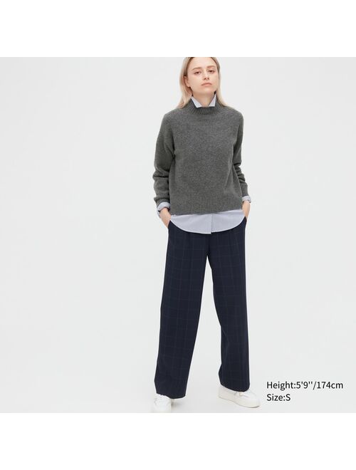 UNIQLO Souffle Yarn Mock Neck Long-Sleeve Sweater