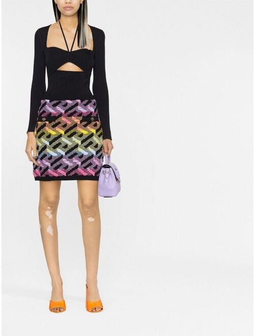 Versace greca-knit mini skirt