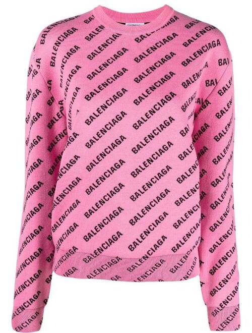 Balenciaga logo-intarsia jumper