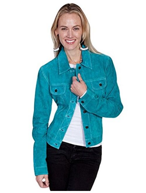 Scully Western Jacket Womens Boar Suede Denim Button Lined F0_L107