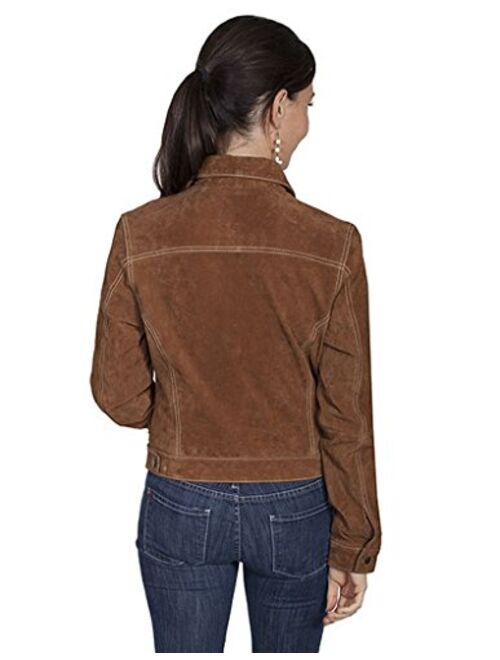 Scully Western Jacket Womens Boar Suede Denim Button Lined F0_L107