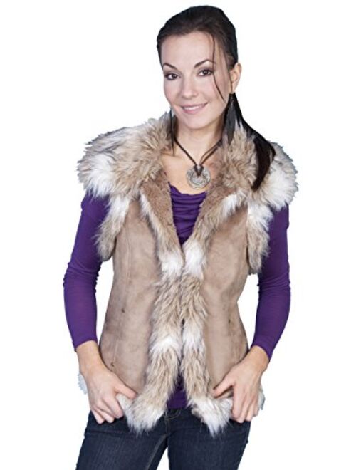 Scully Women's Faux Fur Shoulder and Trim Vest