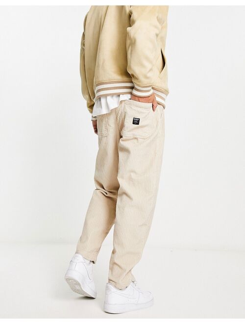 Pull&Bear corduroy straight leg pants in stone