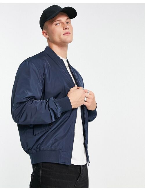 Pull&Bear bomber jacket in navy