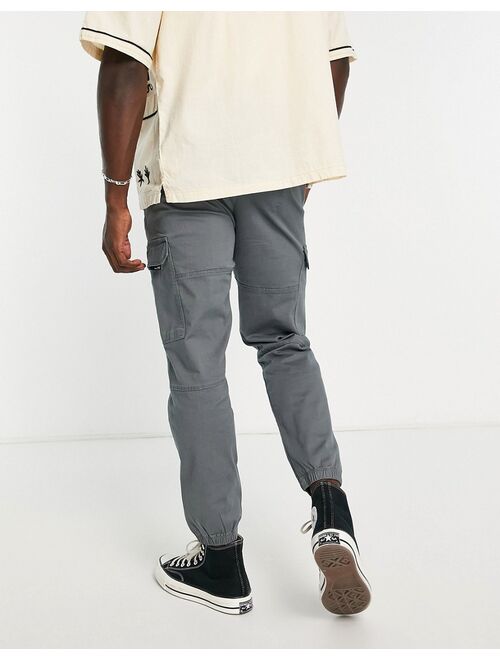 Pull&Bear relaxed fit cargo pants in gray