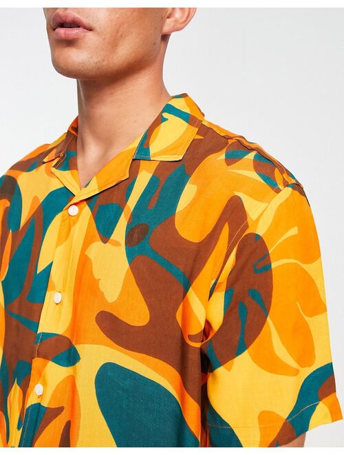 Pull&Bear abstract floral print shirt in multi