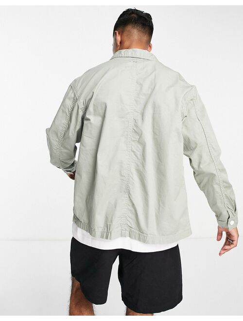 Pull&Bear shirt in relaxed fit in sage green