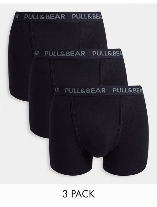 Pull&Bear 3 pack boxer briefs set in black