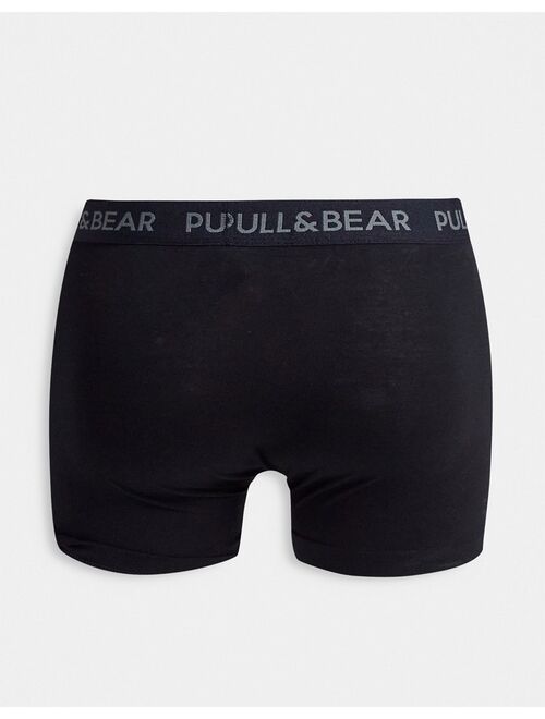 Pull&Bear 3 pack boxer briefs set in black