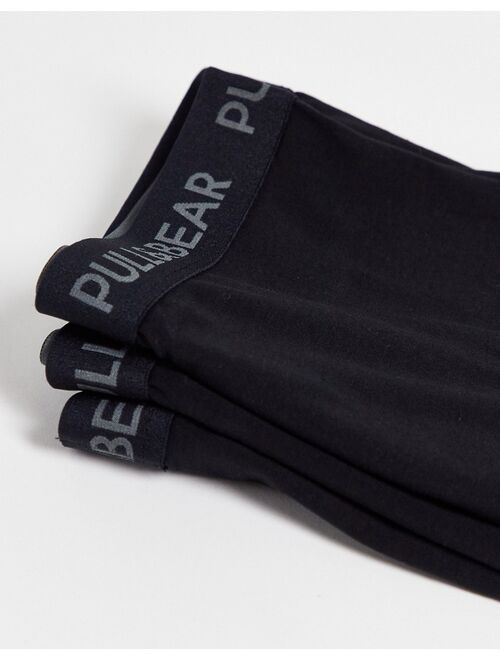 Pull&Bear 3 pack boxer briefs set in black