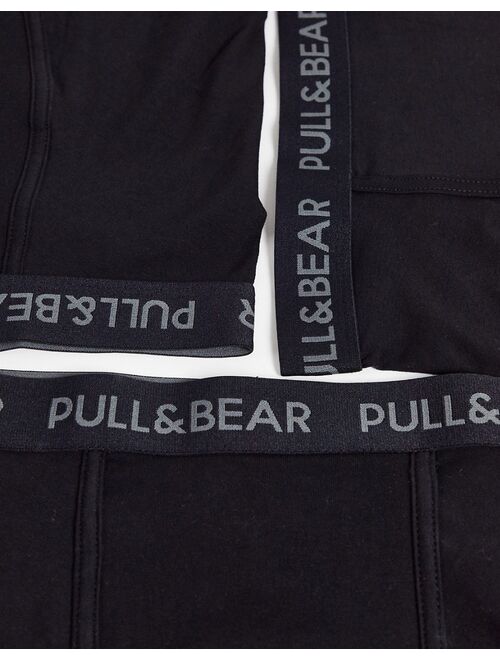 Pull&Bear 3 pack boxer briefs set in black