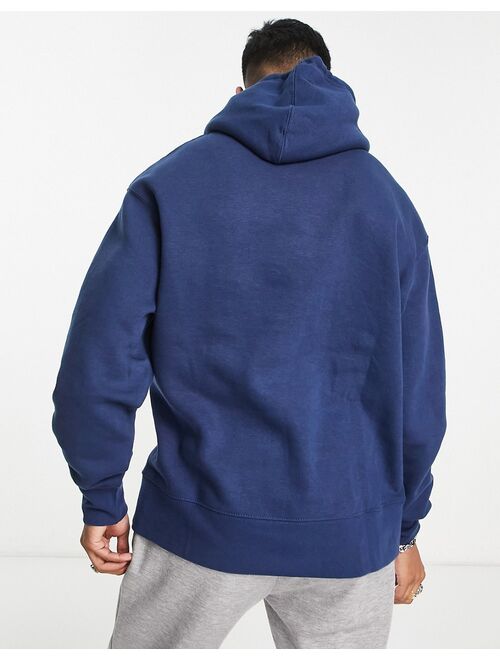 Pull&Bear basic hoodie in dark blue