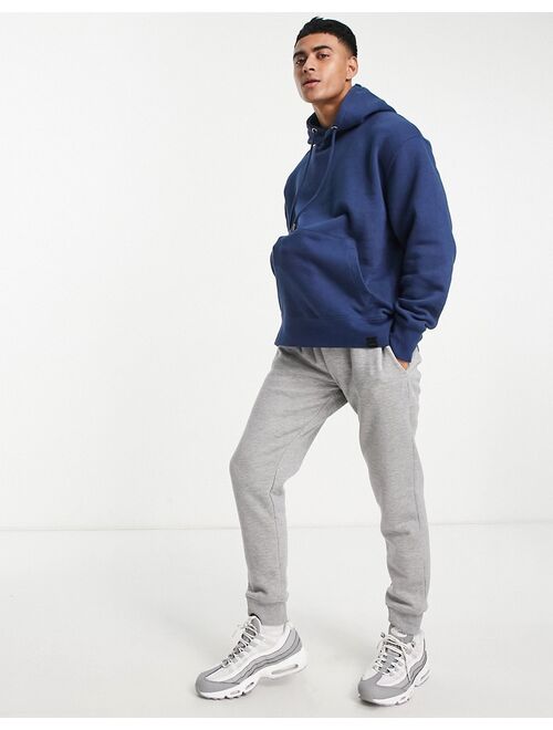 Pull&Bear basic hoodie in dark blue